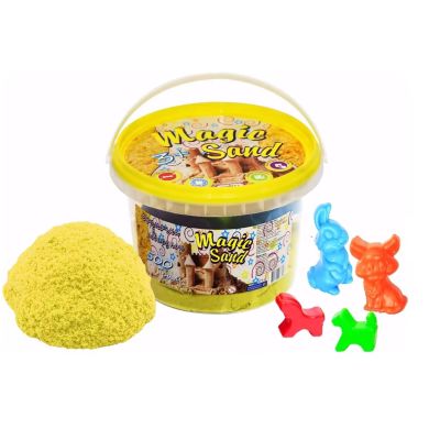 Кінетичний пісок STRATEG Magic sand жовтого кольору, у відрі 0,500 кг