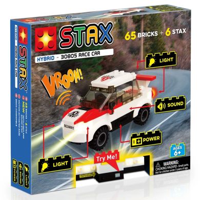 Конструктор электронный STAX Гоночный автомобиль белый LS-30805