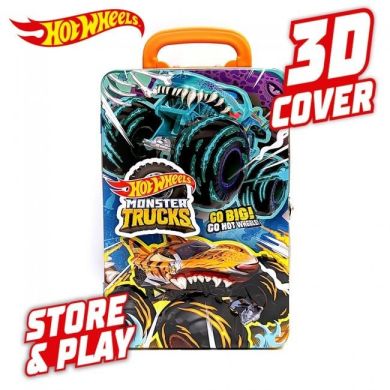 Металевий контейнер для зберігання машинок серії Monster Trucks Hot Wheels HWCC21