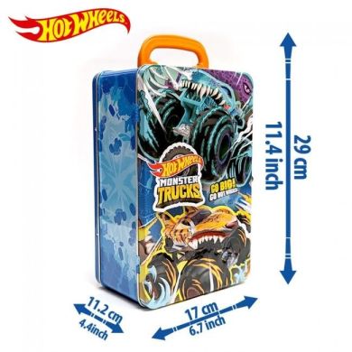 Металевий контейнер для зберігання машинок серії Monster Trucks Hot Wheels HWCC21