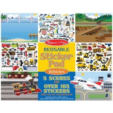 Набір багаторазових наліпок Транспорт Melissa & Doug SM93209/6812