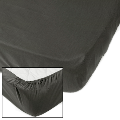 Простирадло на гумці SoundSleep Dyed Dark grey ранфорс 93121118