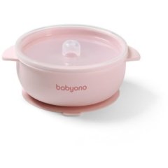Силіконова мисочка з присоскою та кришечкою (Рожева) Babyono 1662/02
