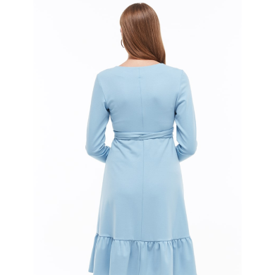 Вишукана сукня для вагітних і годуючих з трикотажу з поясом-кушаком S Блакитний Michelle