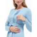 Изысканное платье для беременных и кормящих из трикотажа с поясом-кушаком S Голубой Michelle