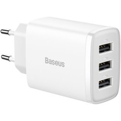 Зарядний пристрій Baseus Compact 3U 17W CCXJ020102 білий