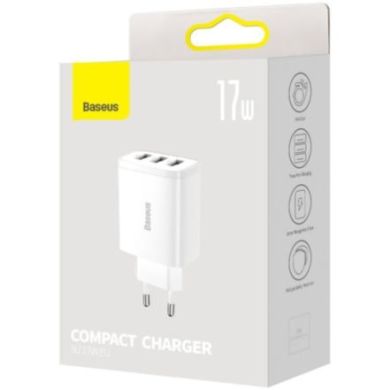 Зарядний пристрій Baseus Compact 3U 17W CCXJ020102 білий