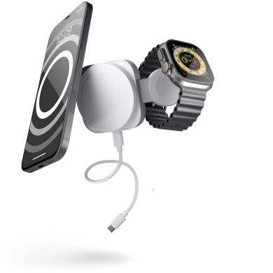 Зарядний пристрій Zens 2-in-1 MagSafe + Watch Travel Charger White ZEDC24W/00