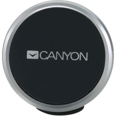Автотримач для телефона магнітний Canyon CH-4 з 2 пластинами (прямокутник/коло), black CNE-CCHM4