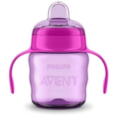 Чашка з м'яким носиком і ручками Philips Avent 6 міс+ рожева 200 мл SCF551/03, Рожевий