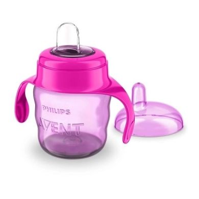 Чашка з м'яким носиком і ручками Philips Avent 6 міс+ рожева 200 мл SCF551/03, Рожевий