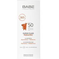 Дитячий сонцезахисний супер флюїд BABE Laboratorios Pediatric SPF 50 з Пантенолом і Пребіотиком 50 мл 8436571632135