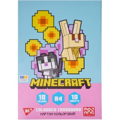 Картон кольоровий односторонній Yes Minecraft.Spring, 10 аркушів, А4, папка 955459