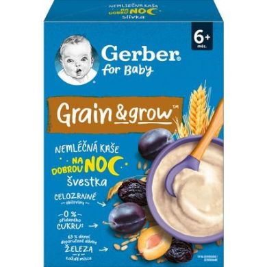 Каша суха безмолочна Gerber Вівсяно-пшенична з чорносливом для дітей з 6 місяців 8445291103122