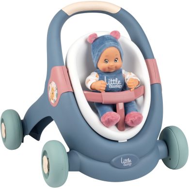 Коляска Smoby Little для прогулянок 3в1, з пупсом, синій, 12міс.+ 140308