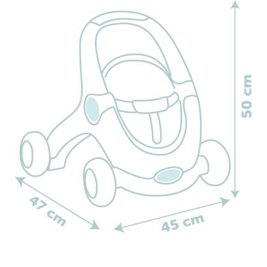 Коляска Smoby Little для прогулянок 3в1, з пупсом, синій, 12міс.+ 140308