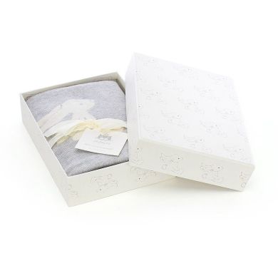 Одеяло детское Застенчивый Серенький Зайка в коробке Jellycat (Джелликэт) Little BLK2SB, 100 x 77