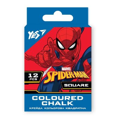 Крейда YES кольорова квадратна 12 шт. Marvel.Spiderman 400469