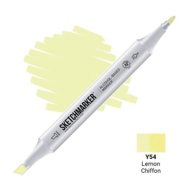 Маркер Sketchmarker, 2 пера: долото и тонкое, Lemon Chiffon Лимонный шифон, SM-Y054