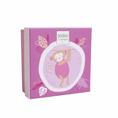 Мягкая игрушка Doudou Minizoo Обезьянка розовая DC3523