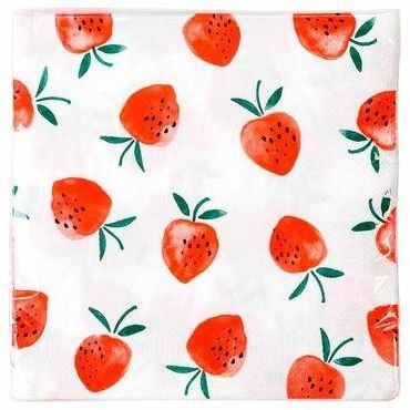 Одноразовые салфетки Strawberry Fields 20 шт Talking Tables STRAWB-NAPKIN