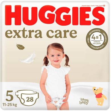 Подгузники Huggies Extra Care Size 5 (11-25 кг) 28 шт 2585151 5029053583150, XL