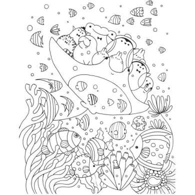 Розмальовка Майже мільйон морських створінь Лулу Майо (українською мовою) Жорж Z101123У