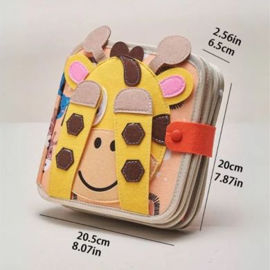 Розвиваюча книга для дітей Монтессорі Жираф XIE SHENG TOYS 25006