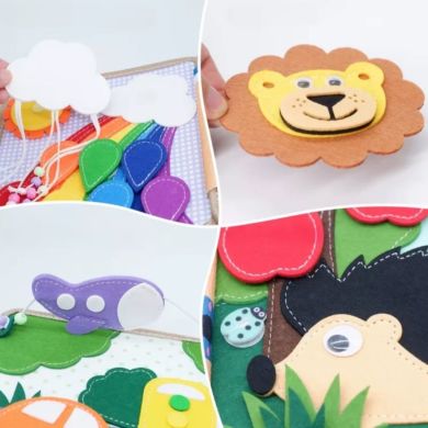 Розвиваюча книга для дітей Монтессорі Жираф XIE SHENG TOYS 25006