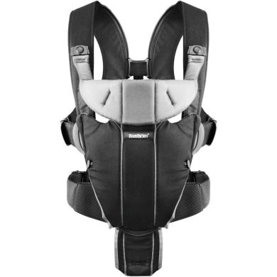 Рюкзак-переноска BABY BJORN Baby Carrier Miracle чорний з сріблястим 96065, Чорний