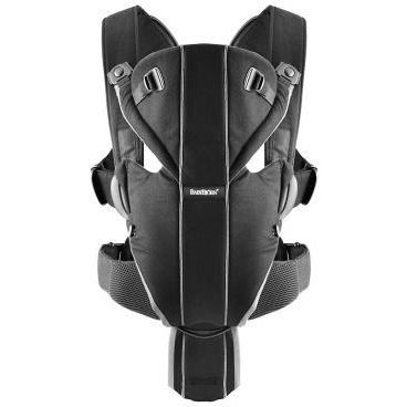 Рюкзак-переноска BABY BJORN Baby Carrier Miracle чорний з сріблястим 96065, Чорний