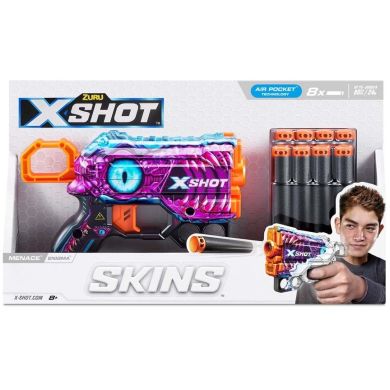 Швидкострільний бластер Skins Menace Enigma (8 патронів), 36515L X-Shot 36515L