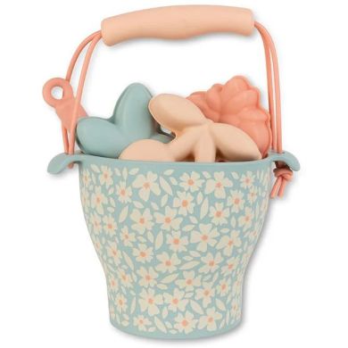 Силіконовий пляжний набір з відром, лопатою та 3 формами Green Flowers Swim Essentials 2024SE1668