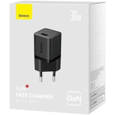 Зарядний пристрій Baseus GaN5FC mini 1C 30W CCGN070401 чорний 1011209