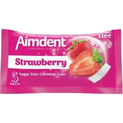Жувальна гумка Aimdent Strawberry 5 пластинок без цукру 8681259504482