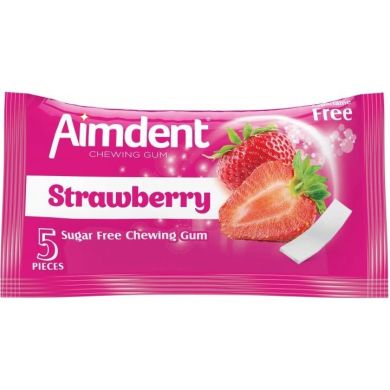 Жевательная резинка Aimdent Strawberry 5 пластинок без сахара 8681259504482