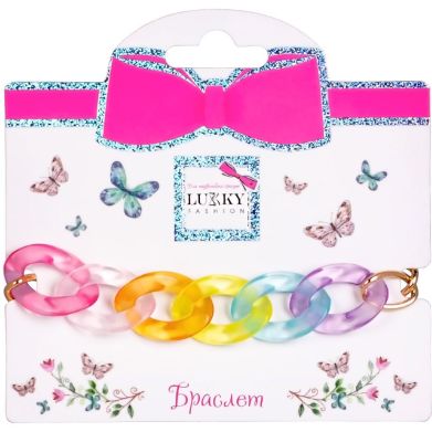 Браслет Lukky Fashion прозорий веселковий пастельний T24664