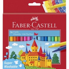 Фломастери Faber-Castell Felt tip Замок в картонній коробці 36 кольорів, 554 203 31678
