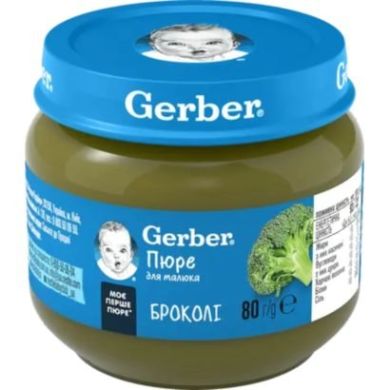 Овощное пюре Gerber Брокколи с 6 месяцев 80 г 12309089 5900452078433