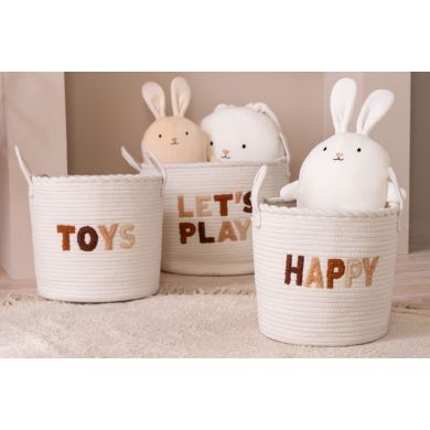 Кошик для іграшок COTTON WH/BR S (30x30x27см) J-LINE C61587