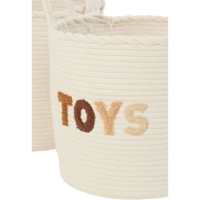 Кошик для іграшок COTTON WH/BR S (30x30x27см) J-LINE C61587