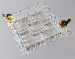 Кришталева тарілка для закусок на 5 секцій, 35&times;35&times;11 см CRISTAL DE PARIS 7091/9/