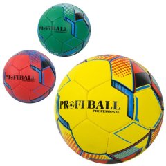 Мяч футбольный 2500-266 размер 5, ПУ1, 4мм, ручная работа, 32 панели, 400-420г, 3 цвета, кул.
