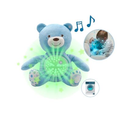 М'яка іграшка Chicco Музичний Ведмедик-проектор блакитний інтерактивний 08015.20, Блакитний
