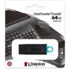 Накопичувач Kingston 64GB USB 3.2 Type-A Gen1 DT Exodia DTX/64GB