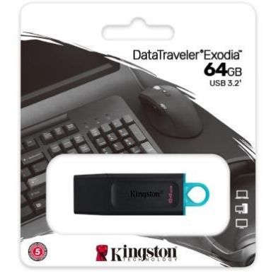 Накопичувач Kingston 64GB USB 3.2 Type-A Gen1 DT Exodia DTX/64GB
