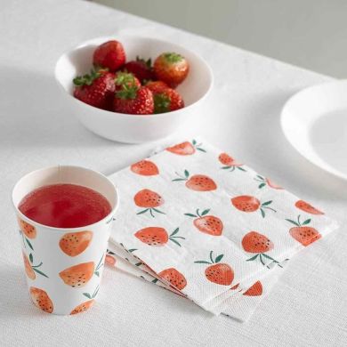 Паперові стаканчики Talking tables Полуничне поле 250 мл 8 штук STRAWB-CUP