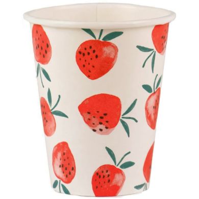Паперові стаканчики Talking tables Полуничне поле 250 мл 8 штук STRAWB-CUP