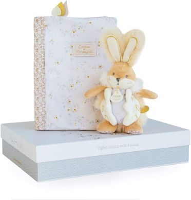 Подарунковий набір для малюка Doudou Bonbon Ковдра, книга здоров'я, м'яка іграшка DC3497, Білий