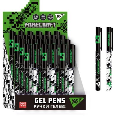 Ручка гелевая YES Minecraft 0,5 мм синяя 412149